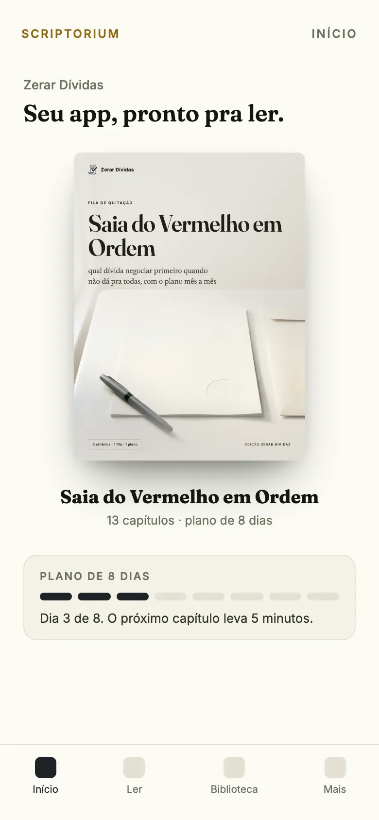 Capa do app do guia Saia do Vermelho em Ordem