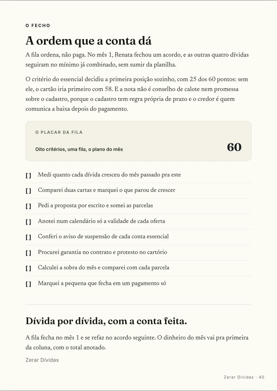 Página real do guia: A fila pronta